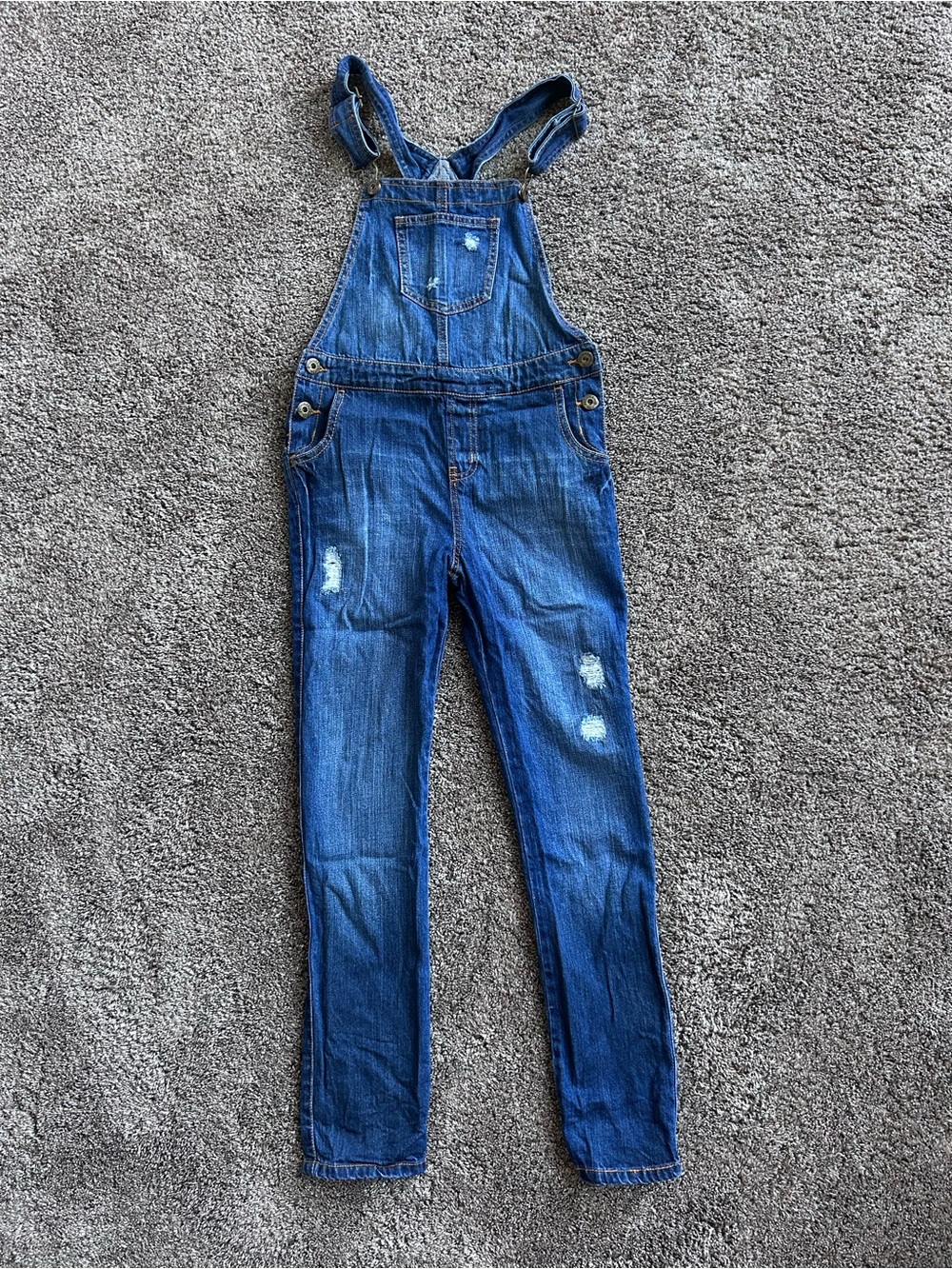 Guess Girls Blue Denim Overalls Size 10/12 Like New